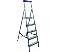 Стремянка стальная 5 ступеней (1,07м), с лотком для инструментов