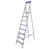 Стремянка стальная 8 ступеней (1,72м), с лотком для инструментов