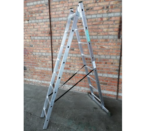 Лестница алюминиевая 2х8 (3,71м)
