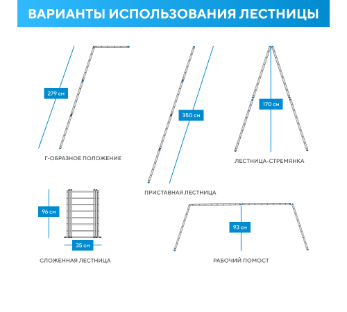 Лестница-трансформер 4х3 СТАНДАРТ (3,50м)